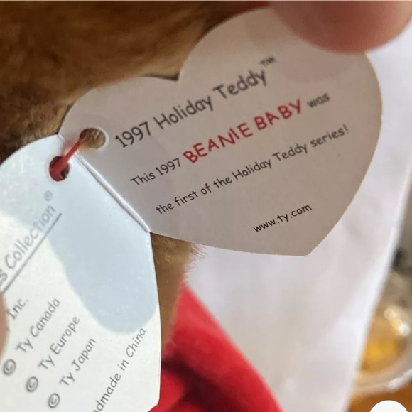 Ty Santa Christmas Beanie Baby The First Of Holiday Teddy Series 1997 Mint - Picture 2 of 2